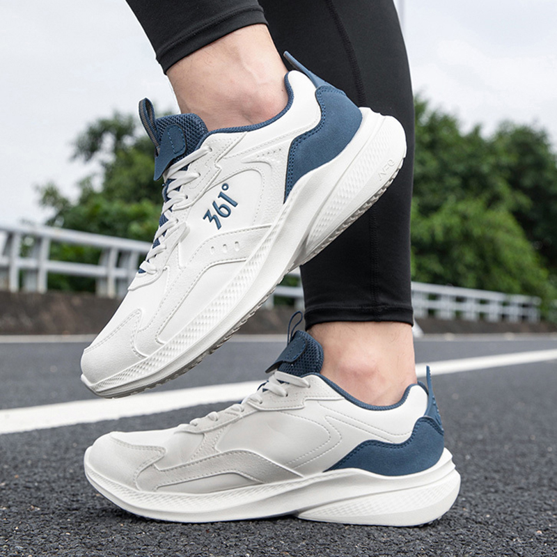 361° Abrasion Resistant Lightweight Slip Resistant Low top Sprint Running Shoes Men’s White Blue