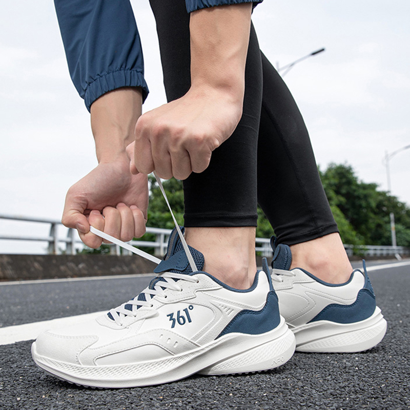 361° Abrasion Resistant Lightweight Slip Resistant Low top Sprint Running Shoes Men’s White Blue