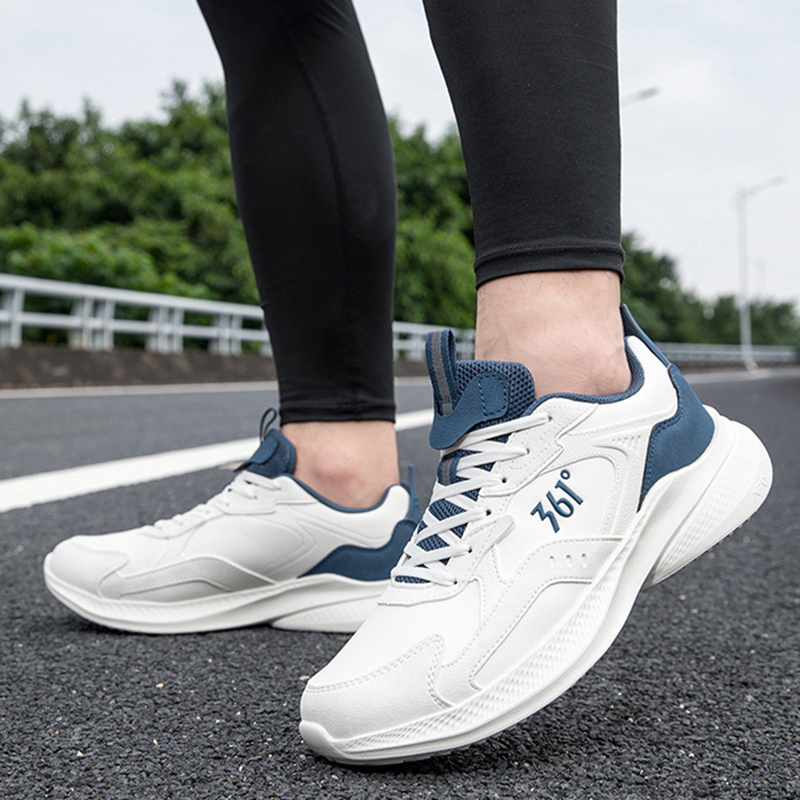 361° Abrasion Resistant Lightweight Slip Resistant Low top Sprint Running Shoes Men’s White Blue