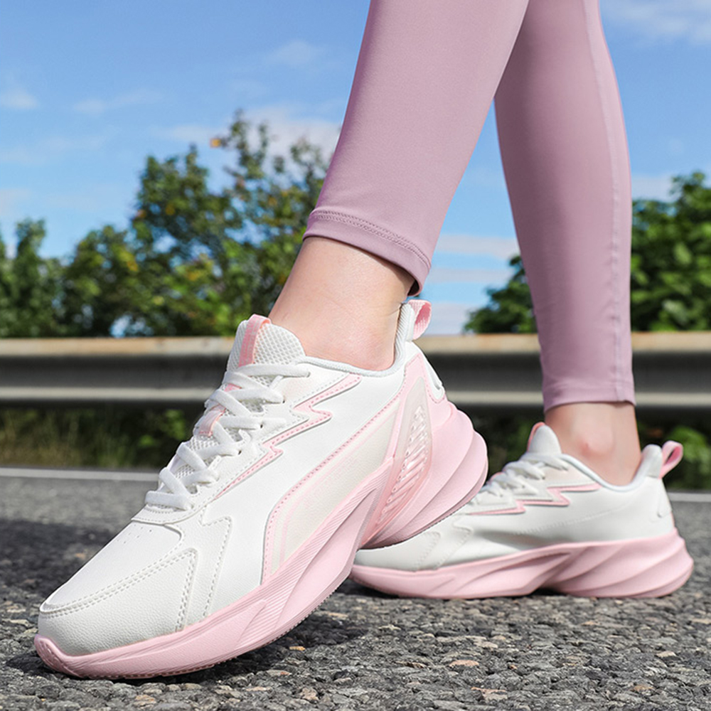 361° Slip Resistant Abrasion Resistant Low top Running Shoes Women’s White Pink