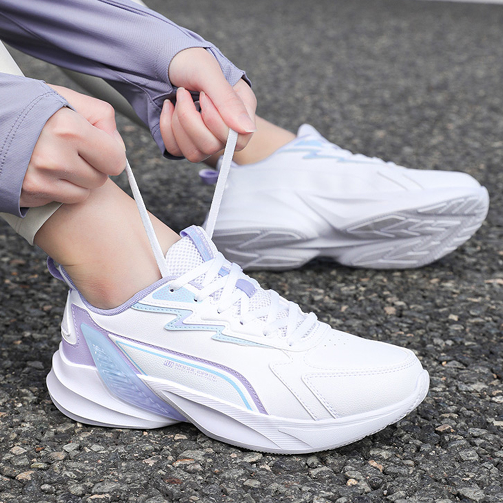 361° Slip Resistant Abrasion Resistant Low top Casual Running Shoes Women’s White Blue Purple