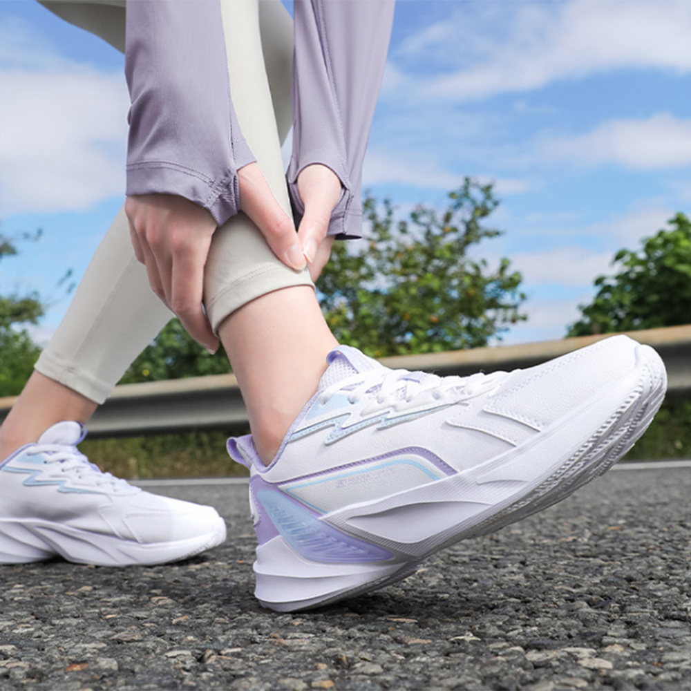 361° Slip Resistant Abrasion Resistant Low top Casual Running Shoes Women’s White Blue Purple