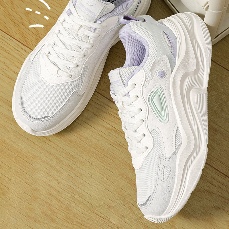 361° Coverage Lightweight Cushioning Low top Casual Running Shoes Women’s White Purple Green