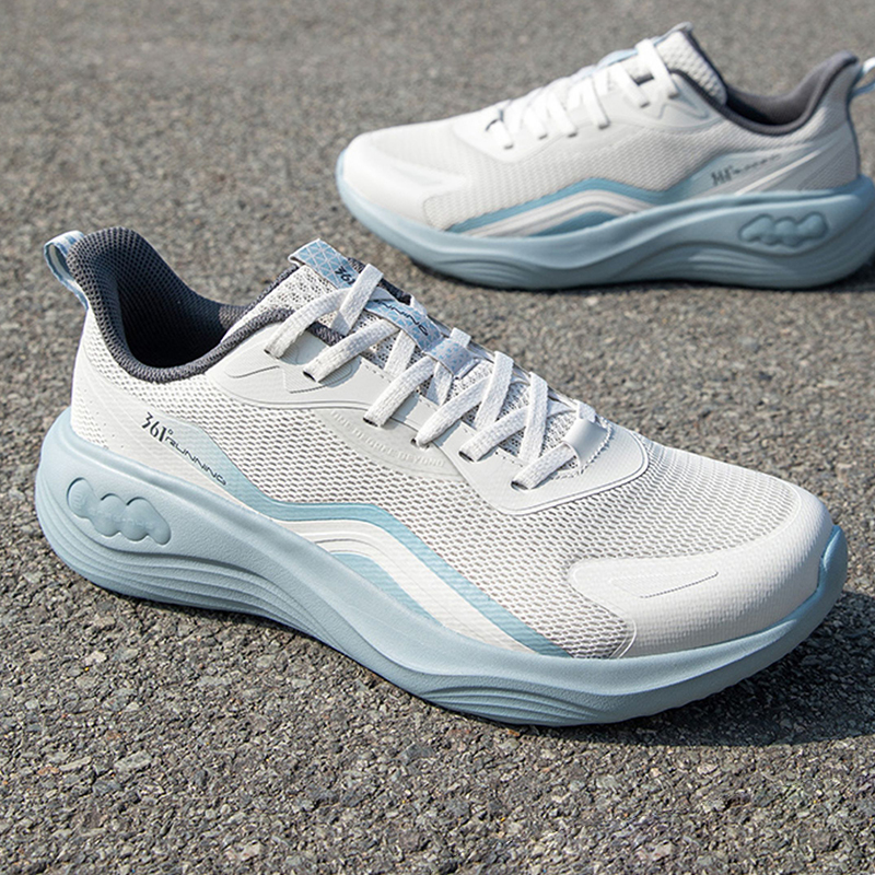 361° Abrasion Resistant, Lightweight, And Breathable Low top Sprint Running Shoes Men’s White Blue