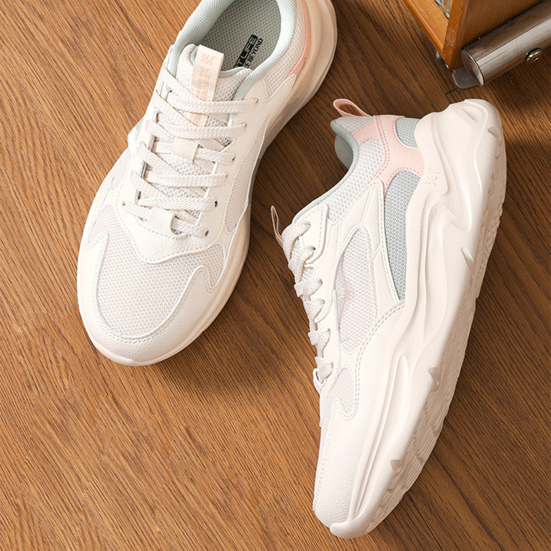 361° Lightweight Cushioning Coverage Low top Sprint Running Shoes Women’s White Green
