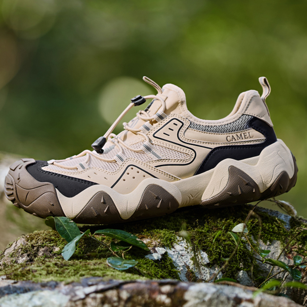CAMEL Slip Resistant, Abrasion Resistant, Breathable Low top Hiking Shoes Men’s