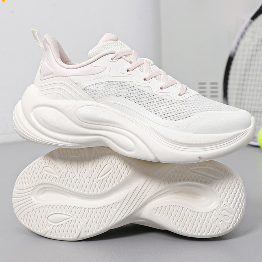 361° Cushioning Slip Resistant Abrasion Resistant Low top Sprint Running Shoes Women’s White Pink