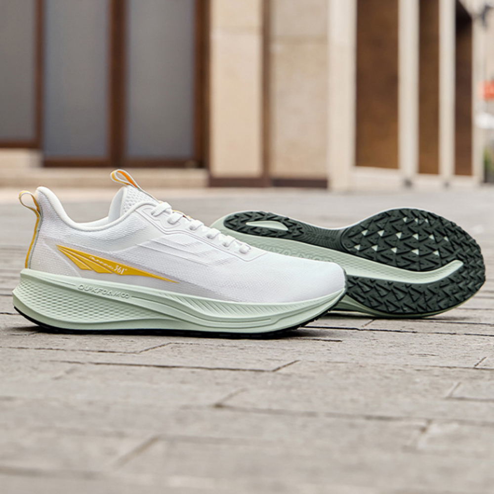 361° Feiying 5.0 Cushioning Slip Resistant Low top City Commuting Running Shoes Men’s White Green