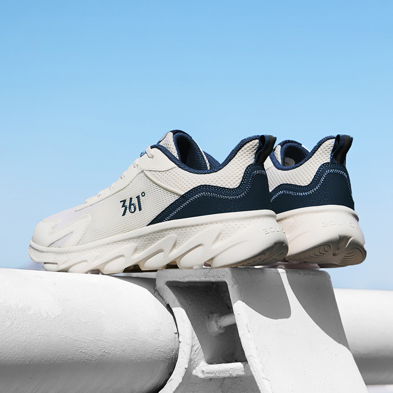 361° Slip Resistant And Breathable Low top Casual Running Shoes Men’s White Blue