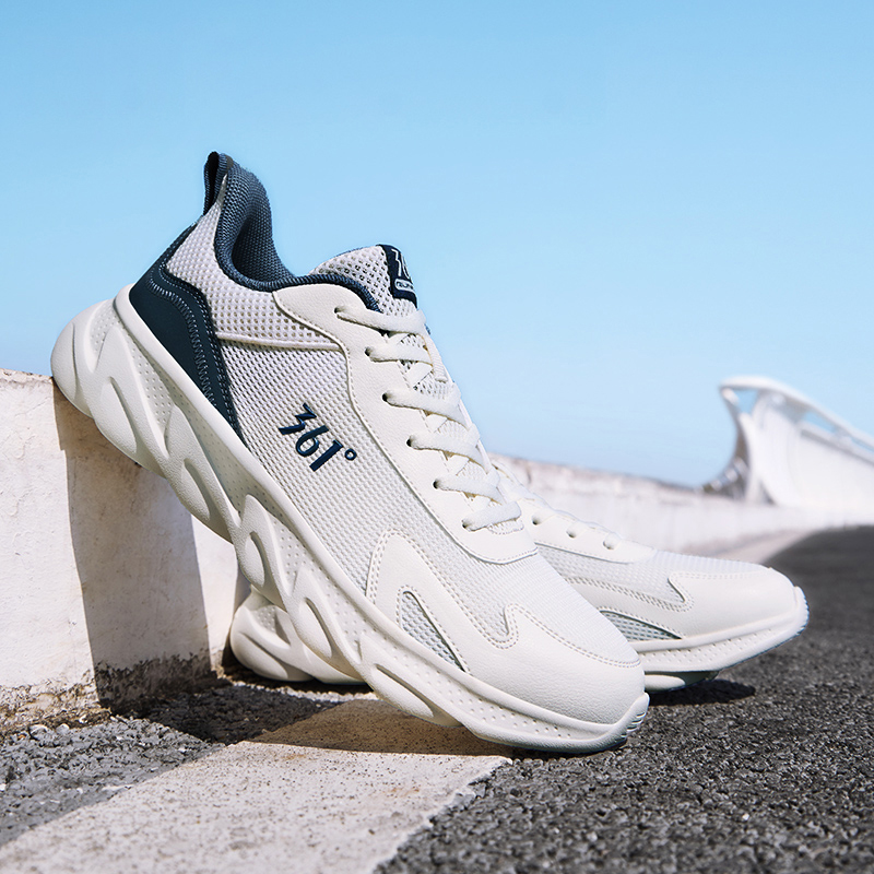361° Slip Resistant And Breathable Low top Casual Running Shoes Men’s White Blue