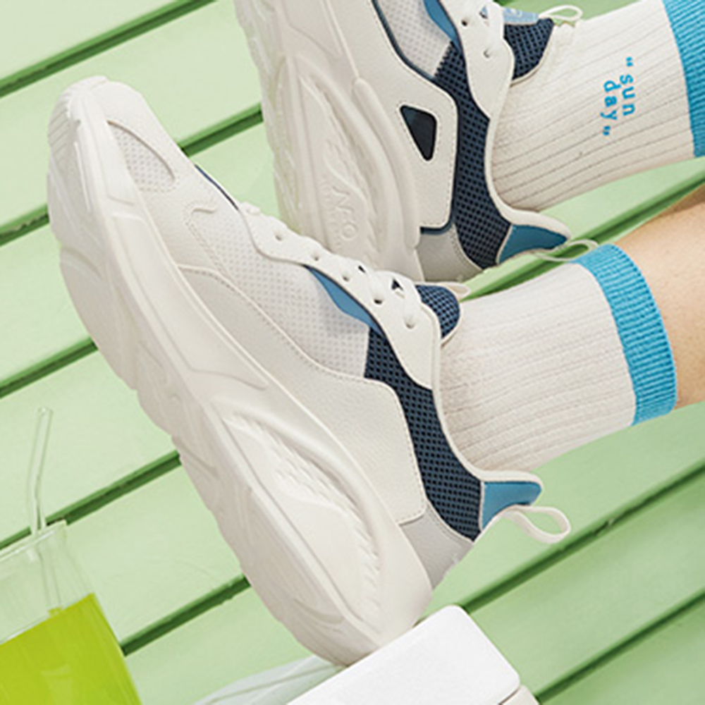 361° Breathable And Lightweight Low top Casual Running Shoes Men’s White Blue