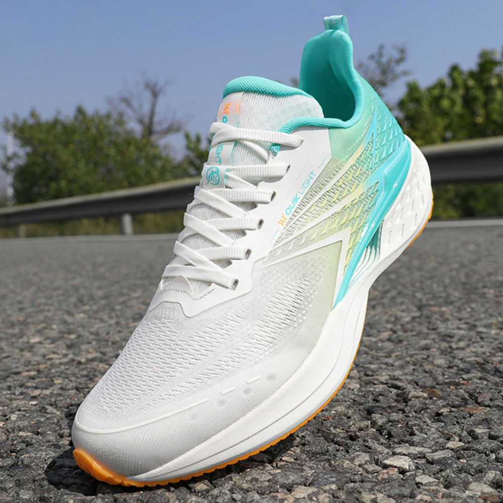361° Cushioning Breathable Low top Sprint Running Shoes Men’s White Green