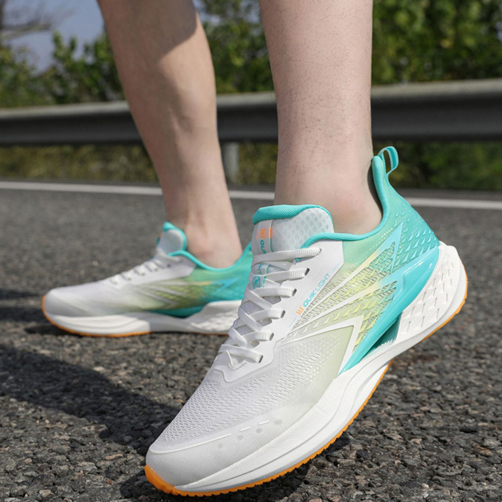 361° Cushioning Breathable Low top Sprint Running Shoes Men’s White Green