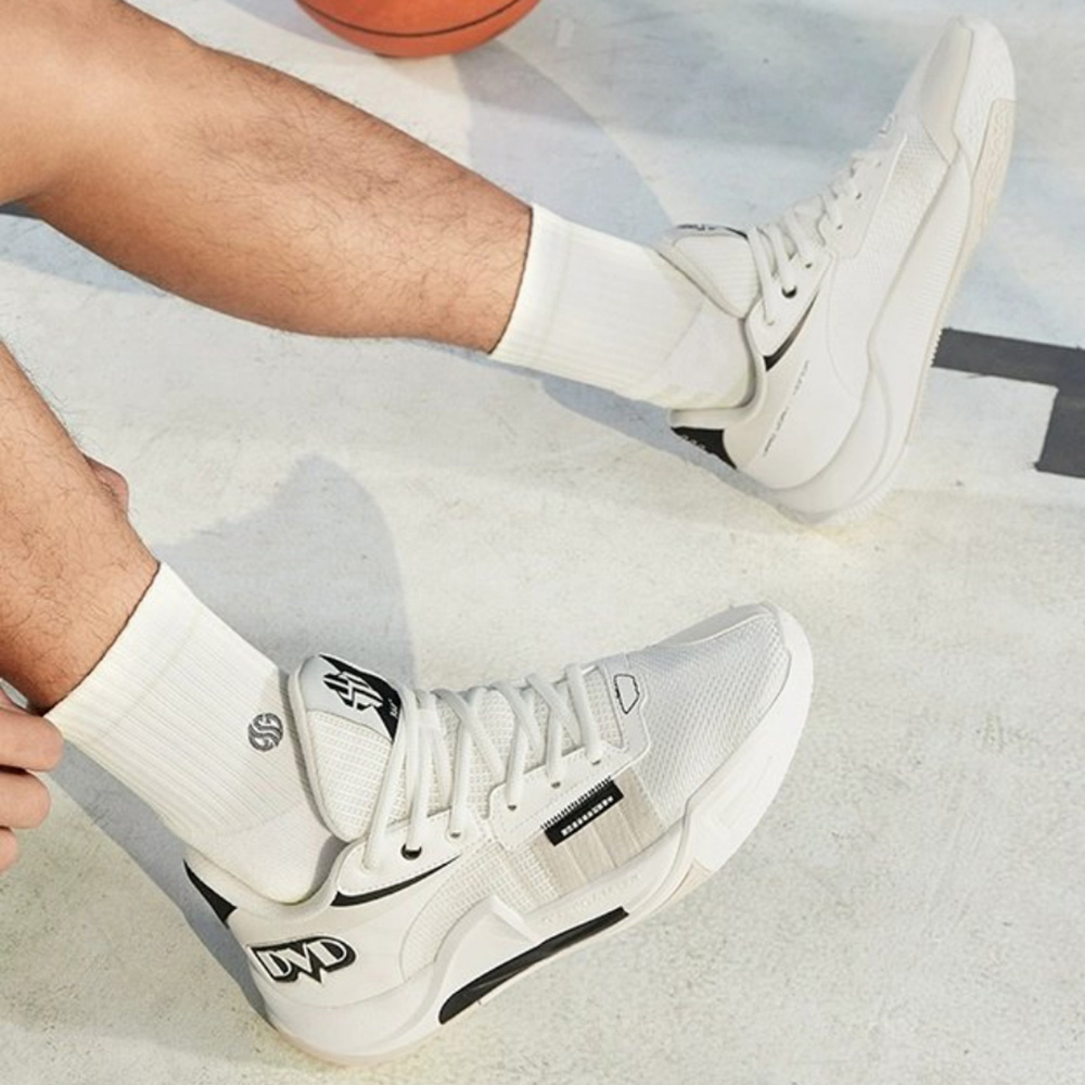 361° Slip Resistant Abrasion Resistant Low top Basketball Shoes Men’s White Black