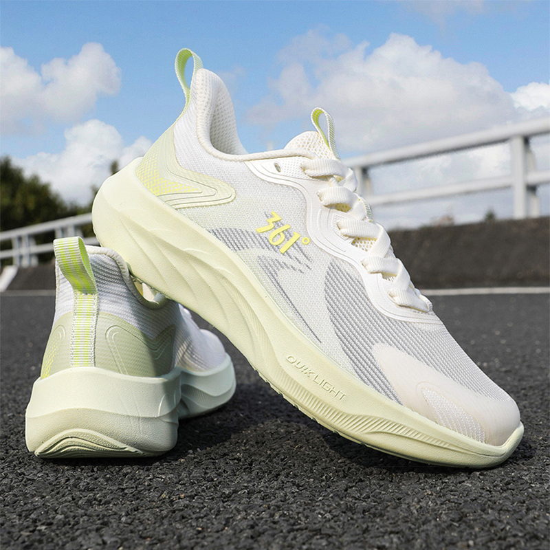 361° Abrasion Resistant Breathable Low top Casual Running Shoes Women’s White Green