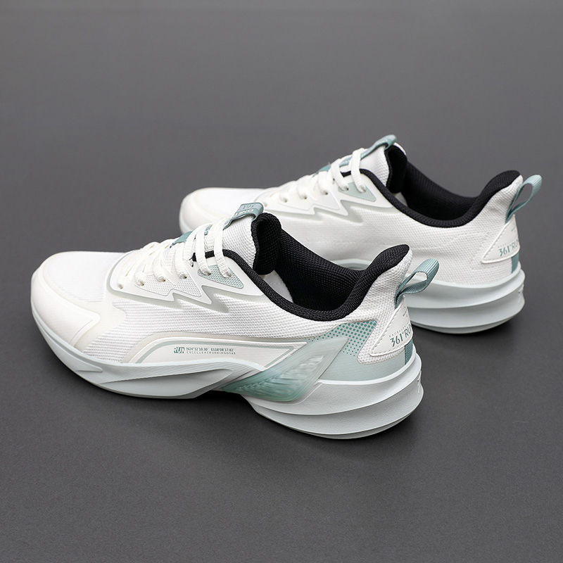 361° Wander Slip Resistant And Breathable Low top Casual Running Shoes Men’s White Green