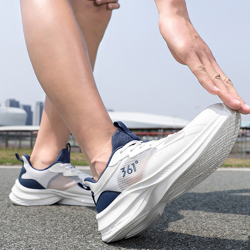 361° Slip Resistant Abrasion Resistant Low top Sprint Running Shoes Men’s White Blue