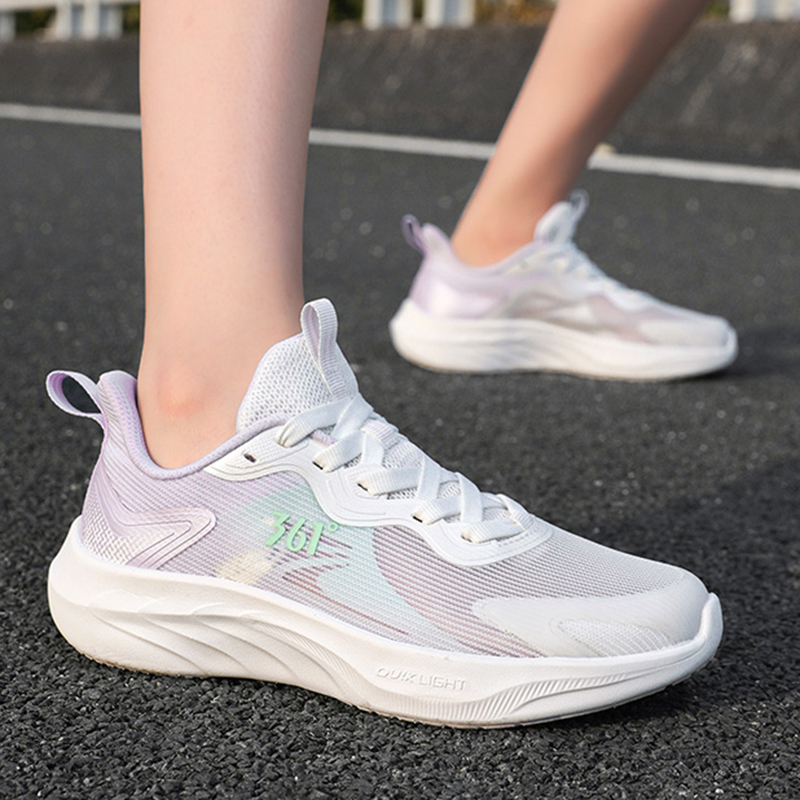 361° Abrasion Resistant Breathable Low top Casual Running Shoes Women’s White Purple