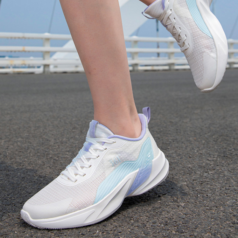 361° Slip Resistant Abrasion Resistant Low top Casual Running Shoes Women’s White Purple