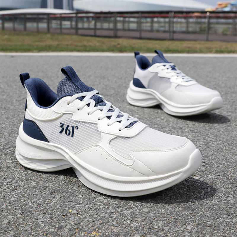 361° Slip Resistant Abrasion Resistant Low top Sprint Running Shoes Men’s White Blue