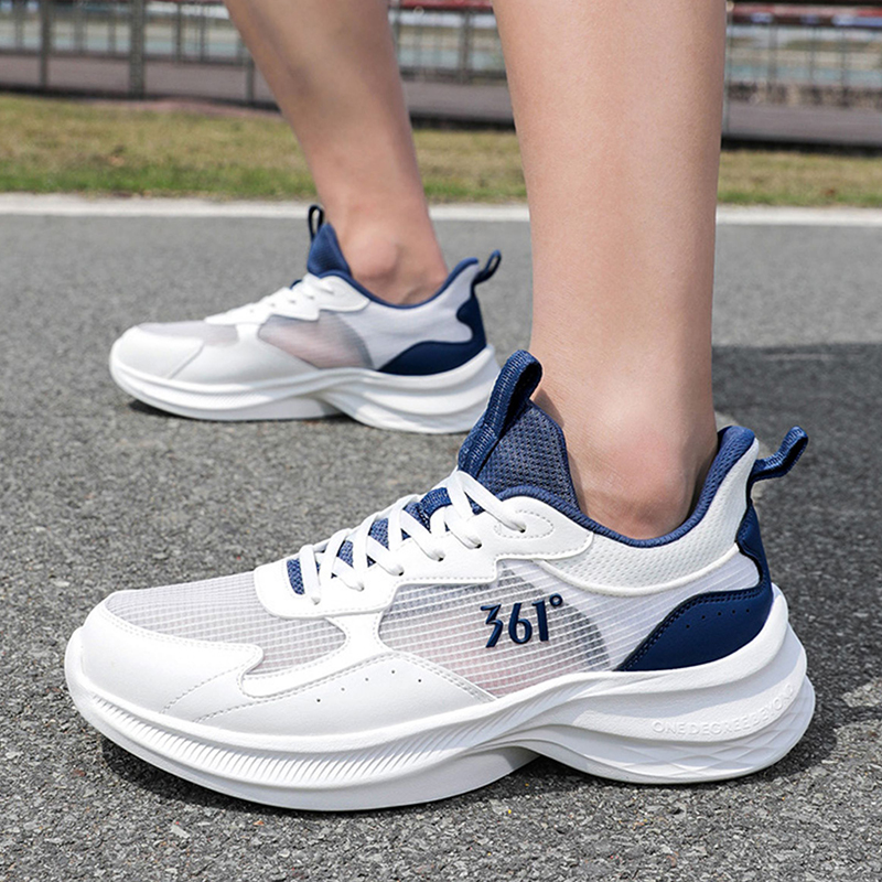 361° Slip Resistant Abrasion Resistant Low top Sprint Running Shoes Men’s White Blue