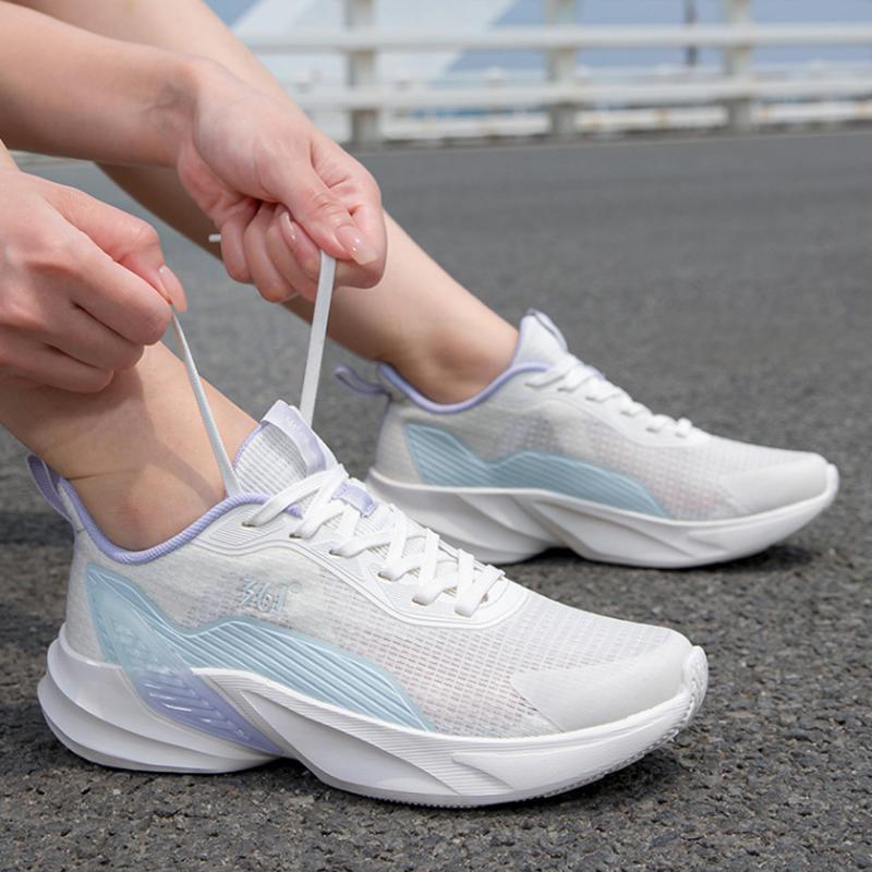 361° Slip Resistant Abrasion Resistant Low top Casual Running Shoes Women’s White Purple