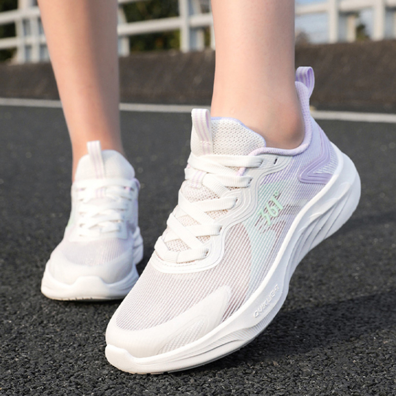 361° Abrasion Resistant Breathable Low top Casual Running Shoes Women’s White Purple