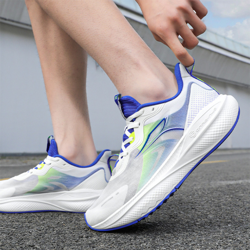 361° Slip Resistant And Breathable Low top Casual Sprint Running Shoes Men’s White Blue Green