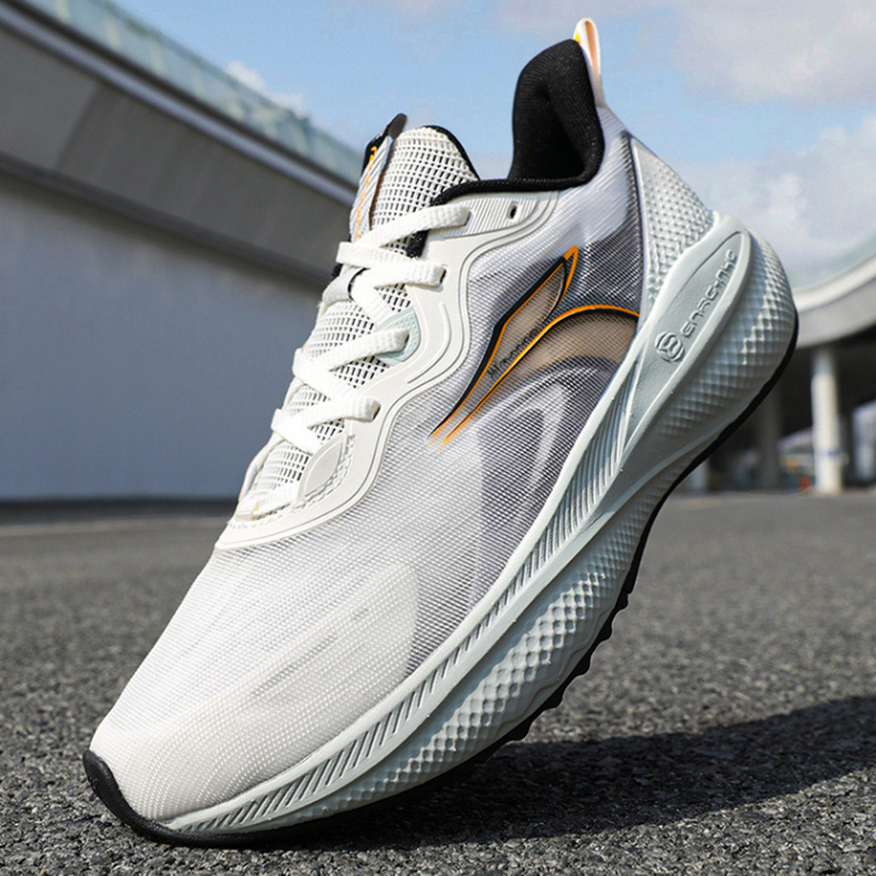 361° Slip Resistant And Breathable Low top Casual Sprint Running Shoes Men’s White Gray