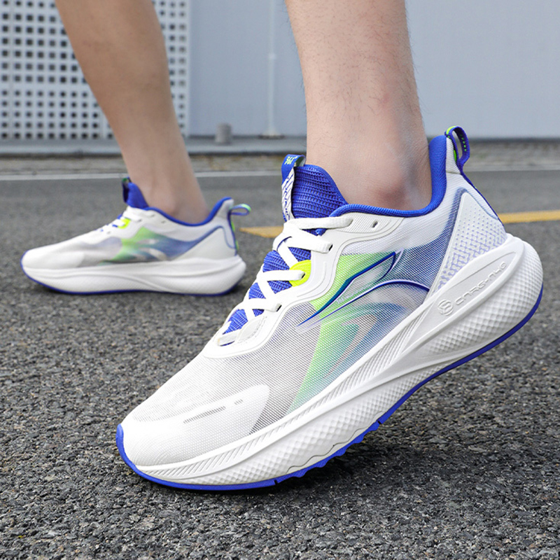 361° Slip Resistant And Breathable Low top Casual Sprint Running Shoes Men’s White Blue Green