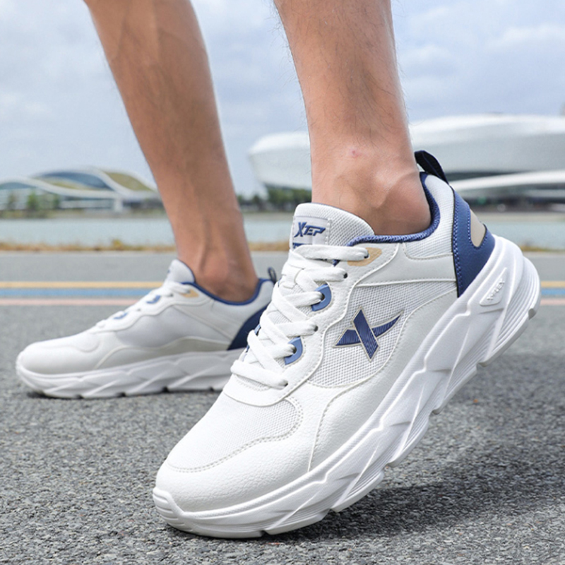 XTEP Cushioning Abrasion Resistant Support Low top Casual Running Shoes Men’s White Blue