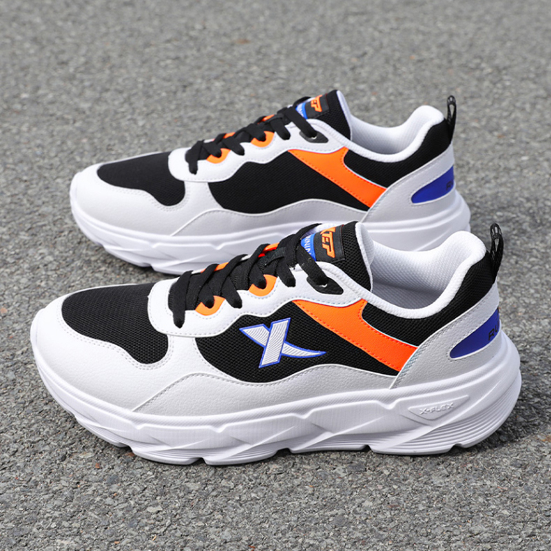 XTEP Cushioning Abrasion Resistant Balance Low top Casual Running Shoes Men’s White Black
