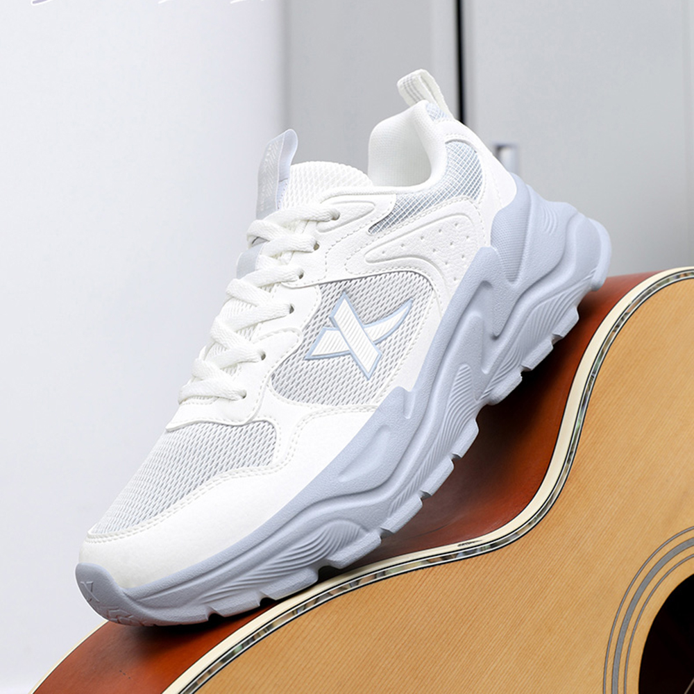 XTEP Breathable And Resilient Low top Casual Running Shoes Women’s White Gray