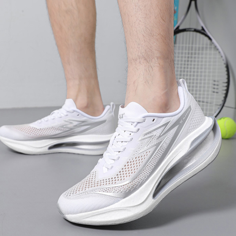 361° Carbon Levitating Collection Cushioning Slip Resistant Low top Carbon Plate Sprint Running Shoes Men’s White