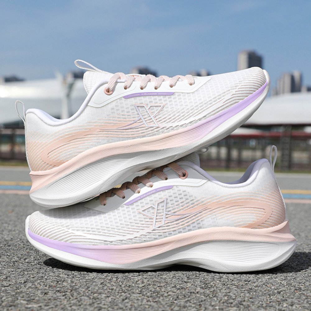 XTEP Hydrogen Wind Technology Breathable And Lightweight Low top Casual Running Shoes Women’s White Pink Purple