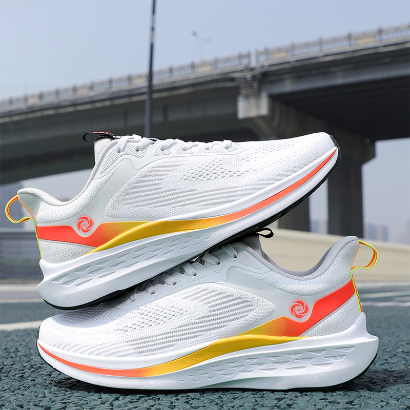 361° Cushioning, Wear Resistant Low top Sprint Running Shoes Men’s White Orange
