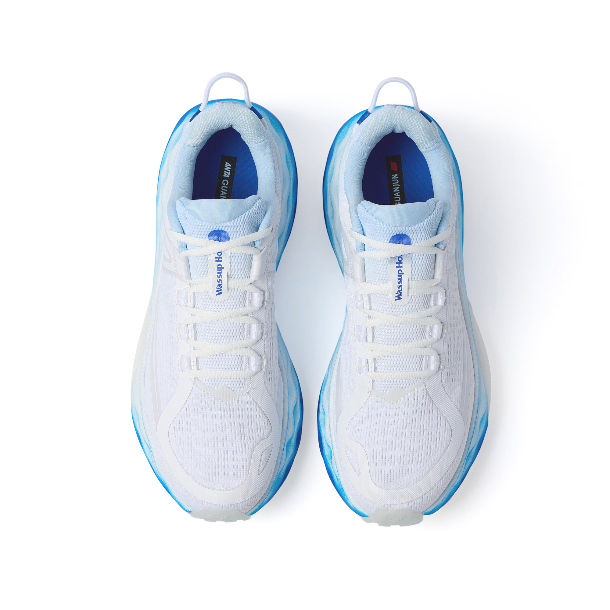WASSUP x Anta Cushioning, Wear Resistant Low top Casual Running Shoes Women’s White Blue