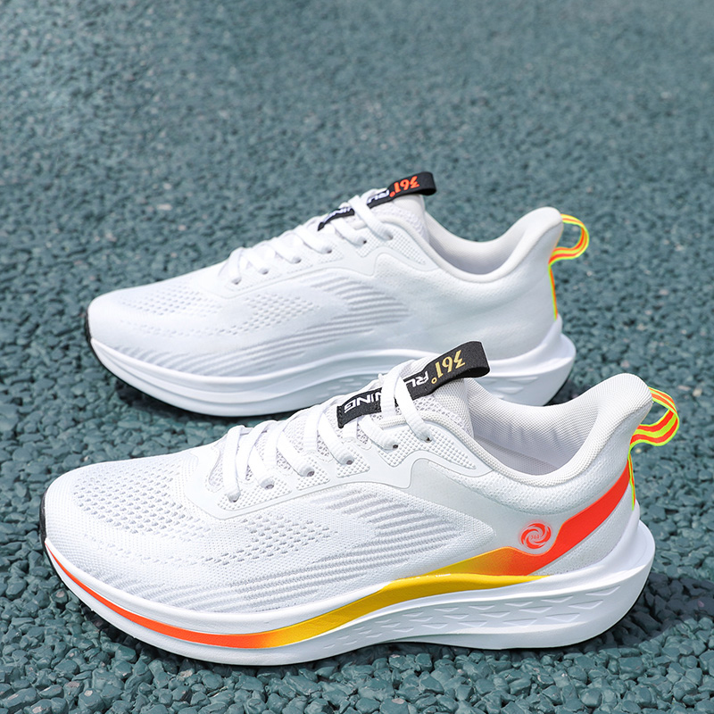 361° Cushioning, Wear Resistant Low top Sprint Running Shoes Men’s White Orange