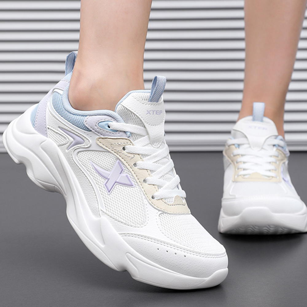 XTEP Hydrogen Wind Technology Low top Casual Running Shoes Women’s White Blue Purple