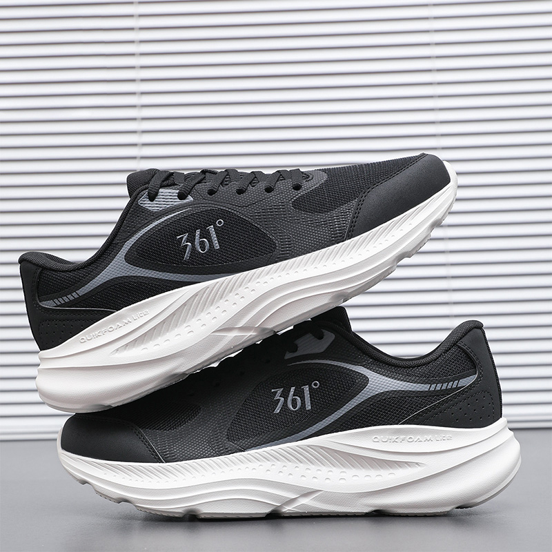 361° Abrasion Resistant Breathable Low top Casual Long Distance Running Sprint City Commuting Running Shoes Men’s Black