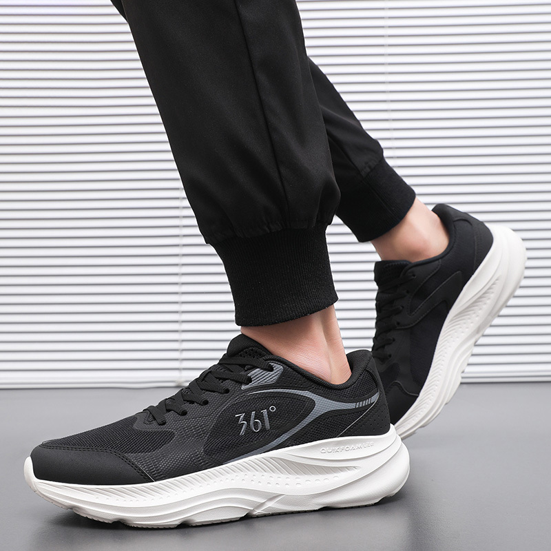 361° Abrasion Resistant Breathable Low top Casual Long Distance Running Sprint City Commuting Running Shoes Men’s Black