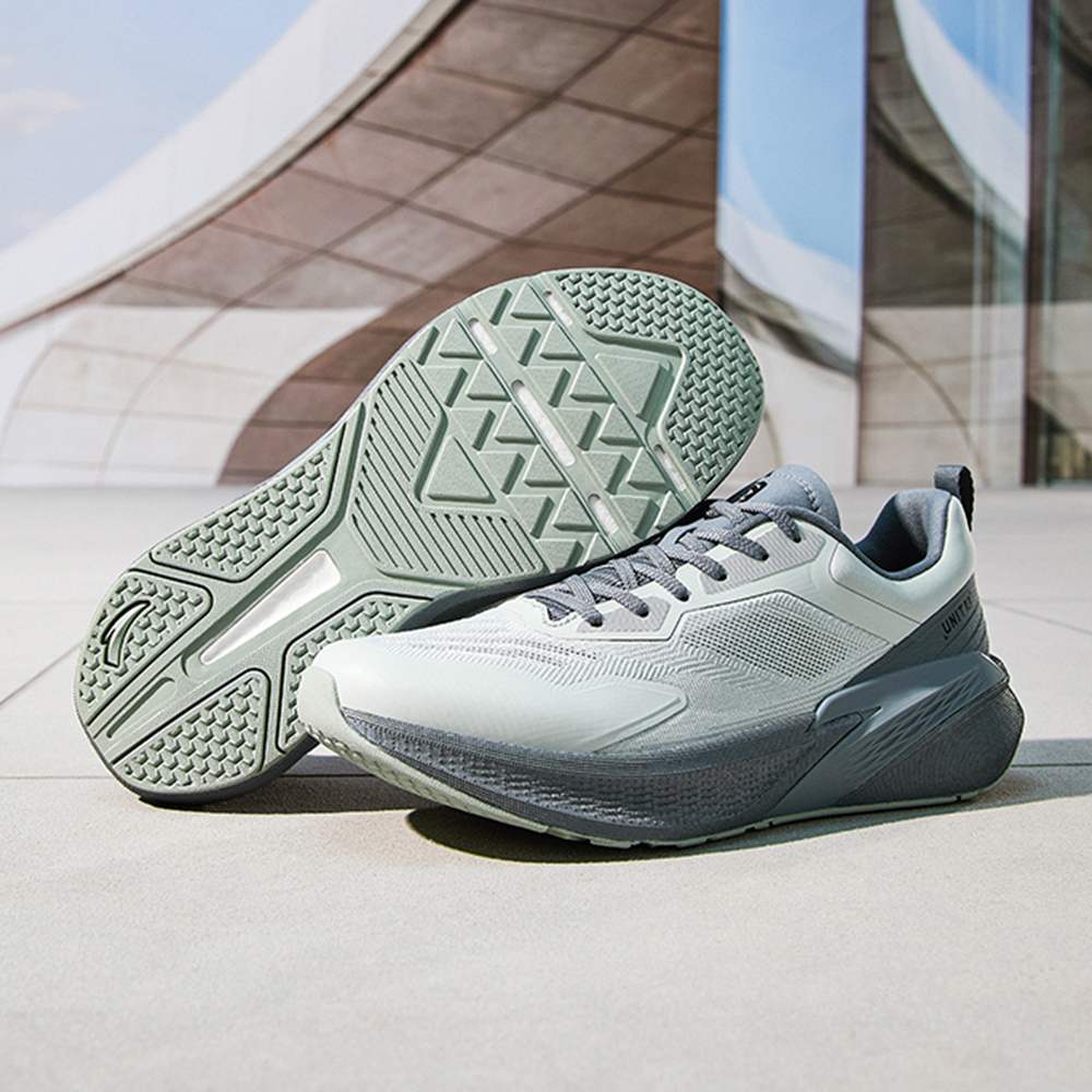 Anta Burning Exercise Cushioning Slip Resistant Abrasion Resistant Low top Training Running Shoes Men’s Gray White
