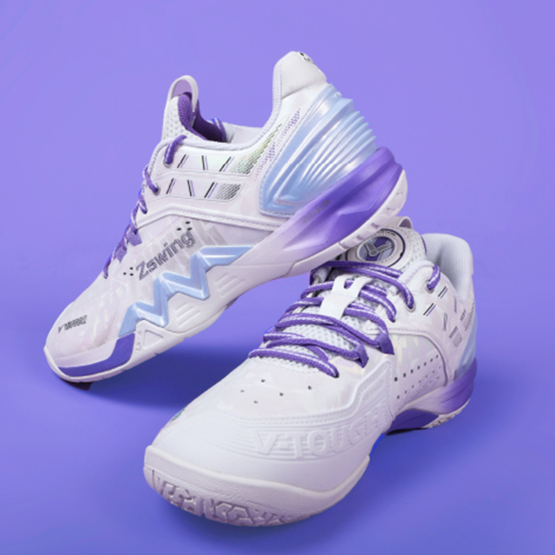 VICTOR 8500NLite Cushioning, Wear Resistant Low top Badminton Shoes Unisex White Purple
