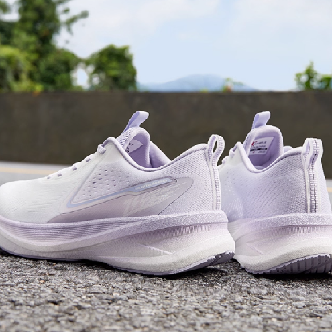 QIAODAN Swift Lite Cushioning Slip Resistant Low top Casual Running Shoes Women’s White Purple