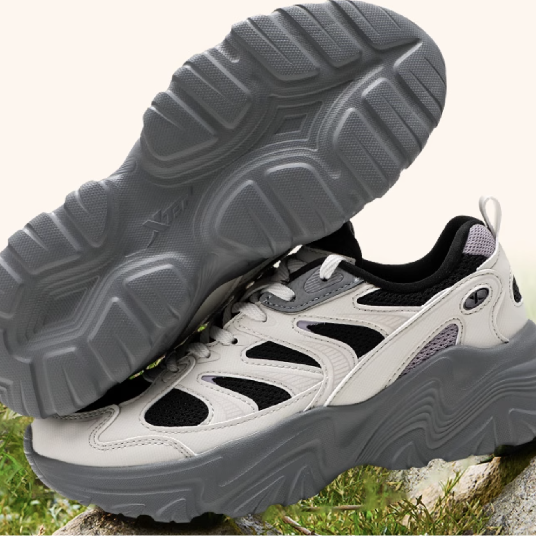 XTEP Cushioning Slip Resistant Breathable Low top Outdoor Shoes Women’s White Sand Gray Black Bellflower Purple