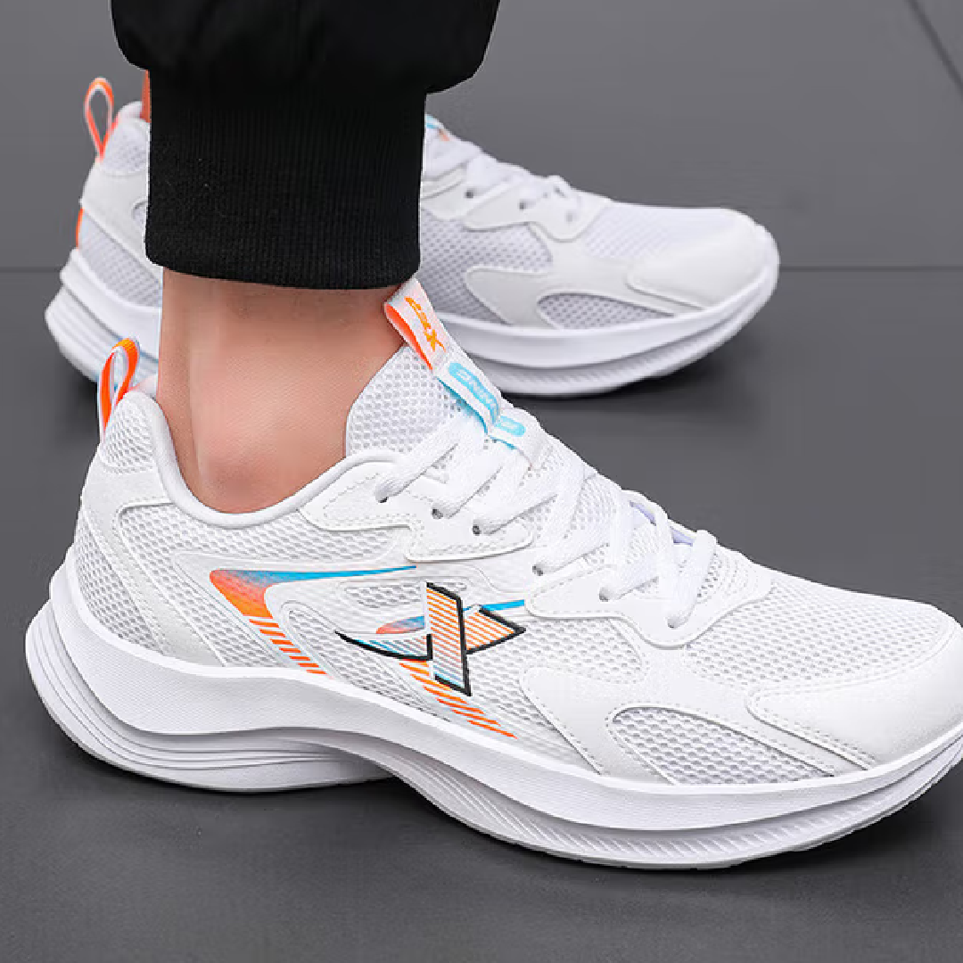 XTEP Cushioning Lightweight Low top Casual Running Shoes Men’s White Orange Blue