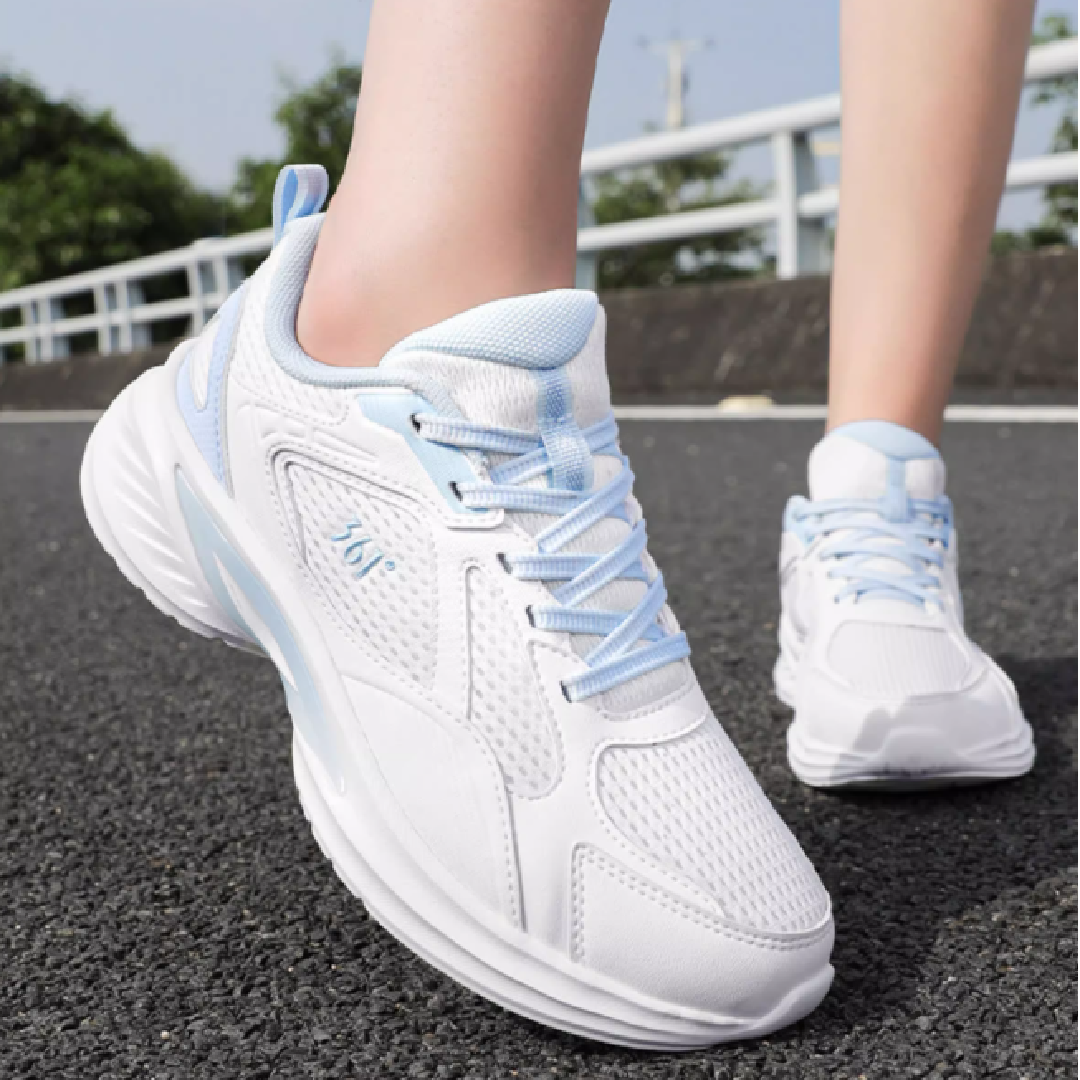 361° Abrasion Resistant, Breathable, Lightweight Low top Casual Running Shoes Women’s White Blue
