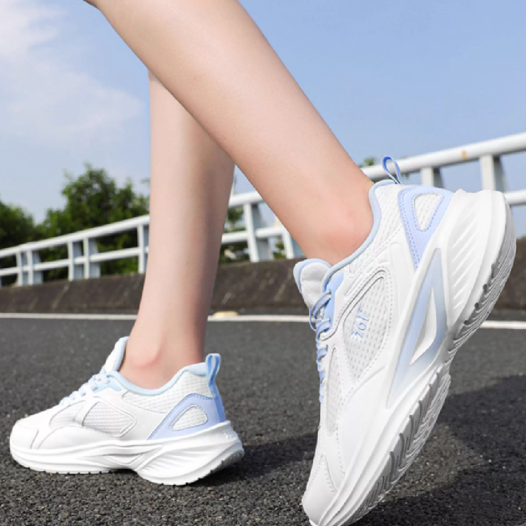 361° Abrasion Resistant, Breathable, Lightweight Low top Casual Running Shoes Women’s White Blue