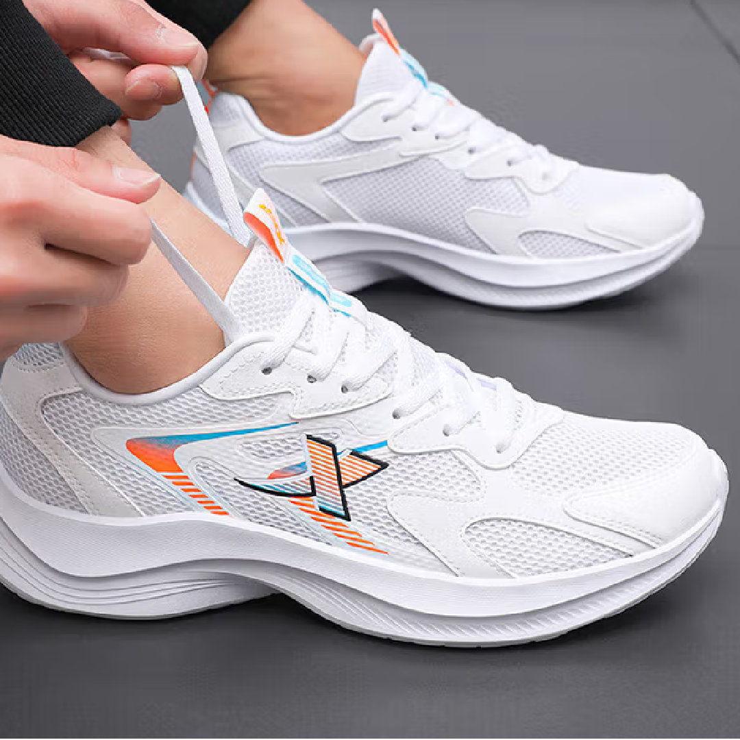 XTEP Cushioning Lightweight Low top Casual Running Shoes Men’s White Orange Blue