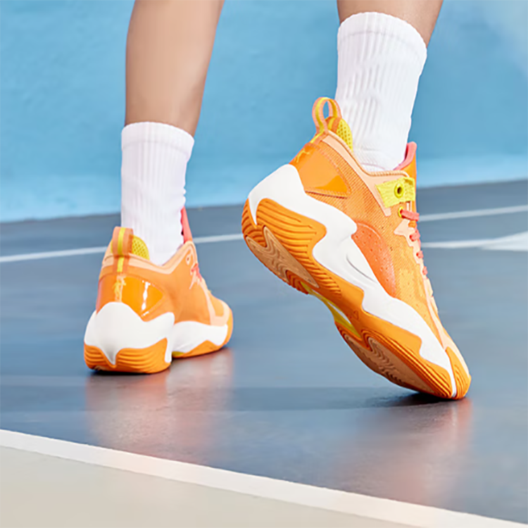 QIAODAN Broken Shadow 5 Elite Abrasion Resistant Breathable Support Low top Basketball Shoes Men’s Orange